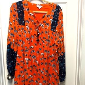 XL Crown & Ivy Elephant Dress! Elephants and palms